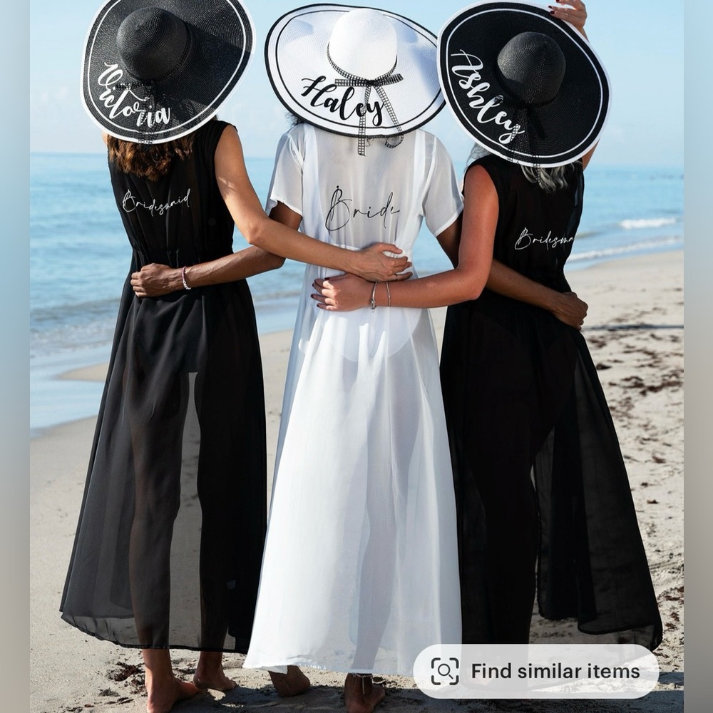 Custom white bride swim cover up